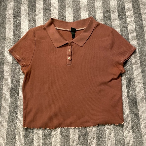 Brown polo style top - Picture 1 of 3